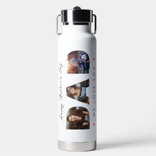 Modern Funny Father's Day from Daughter 3 Photo Water Bottle