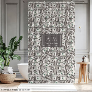 Modern funny gift for money lovers with dollar shower curtain