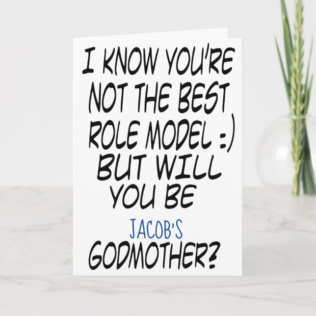 Modern Funny Godmother Proposal Photo Card (Front)