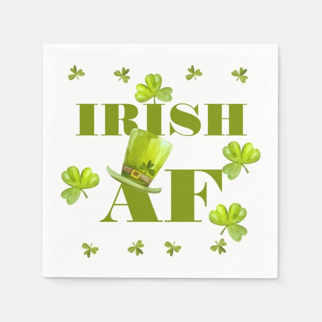 Modern Funny IRISH AF  Napkin (Front)