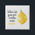Modern Funny Lemon Yellow Quote 15 Cm Square Badge<br><div class="desc">Modern Funny Lemon Yellow Quote</div>