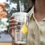 Modern Funny Lemon Yellow Quote Acrylic Tumbler<br><div class="desc">Modern Funny Lemon Yellow Quote</div>