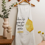 Modern Funny Lemon Yellow Quote Apron<br><div class="desc">Modern Funny Lemon Yellow Quote</div>