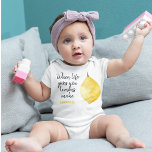 Modern Funny Lemon Yellow Quote Baby Bodysuit<br><div class="desc">Modern Funny Lemon Yellow Quote</div>