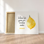 Modern Funny Lemon Yellow Quote Canvas Print<br><div class="desc">Modern Funny Lemon Yellow Quote</div>