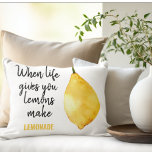 Modern Funny Lemon Yellow Quote Decorative Cushion<br><div class="desc">Modern Funny Lemon Yellow Quote</div>