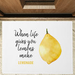 Modern Funny Lemon Yellow Quote Doormat<br><div class="desc">Modern Funny Lemon Yellow Quote</div>