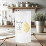 Modern Funny Lemon Yellow Quote Frosted Glass Beer Mug<br><div class="desc">Modern Funny Lemon Yellow Quote</div>