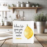 Modern Funny Lemon Yellow Quote Hip Flask<br><div class="desc">Modern Funny Lemon Yellow Quote</div>
