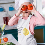 Modern Funny Lemon Yellow Quote Kids Apron<br><div class="desc">Modern Funny Lemon Yellow Quote</div>