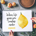 Modern Funny Lemon Yellow Quote Laminated Place Mat<br><div class="desc">Modern Funny Lemon Yellow Quote</div>
