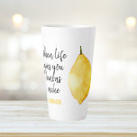 Modern Funny Lemon Yellow Quote Latte Mug<br><div class="desc">Modern Funny Lemon Yellow Quote</div>