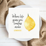 Modern Funny Lemon Yellow Quote Napkin<br><div class="desc">Modern Funny Lemon Yellow Quote</div>