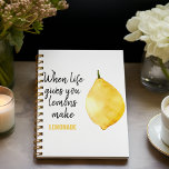 Modern Funny Lemon Yellow Quote Notebook<br><div class="desc">Modern Funny Lemon Yellow Quote</div>