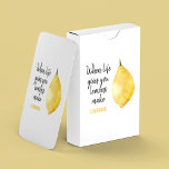 Modern Funny Lemon Yellow Quote Playing Cards<br><div class="desc">Modern Funny Lemon Yellow Quote</div>