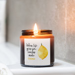 Modern Funny Lemon Yellow Quote Square Sticker<br><div class="desc">Modern Funny Lemon Yellow Quote</div>