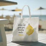Modern Funny Lemon Yellow Quote Tote Bag<br><div class="desc">Modern Funny Lemon Yellow Quote</div>