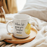 Modern Funny Lemon Yellow Quote Two-Tone Coffee Mug<br><div class="desc">Modern Funny Lemon Yellow Quote</div>