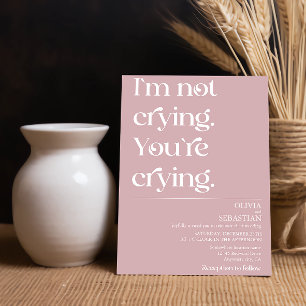 Modern Funny Minimal Typography Dusty Rose Wedding Invitation