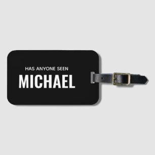 Modern Funny Monogram Personalised Name Luggage Tag