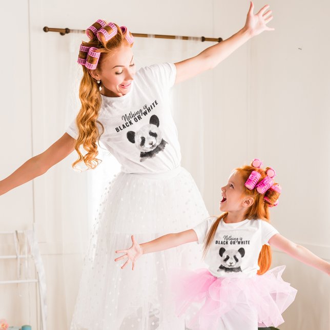 Modern Funny Panda Black And White With Quote Baby Bodysuit (Creator Uploaded)