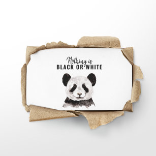 Modern Funny Panda Black And White With Quote Business Card