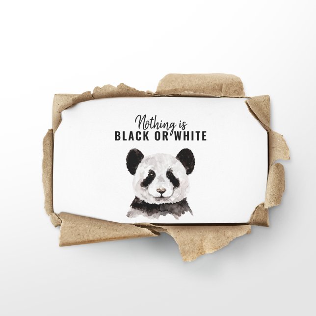 Modern Funny Panda Black And White With Quote Business Card (Creator Uploaded)