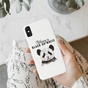 Modern Funny Panda Black And White With Quote Case-Mate iPhone Case