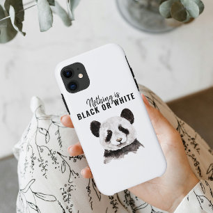 Modern Funny Panda Black And White With Quote Case-Mate iPhone Case