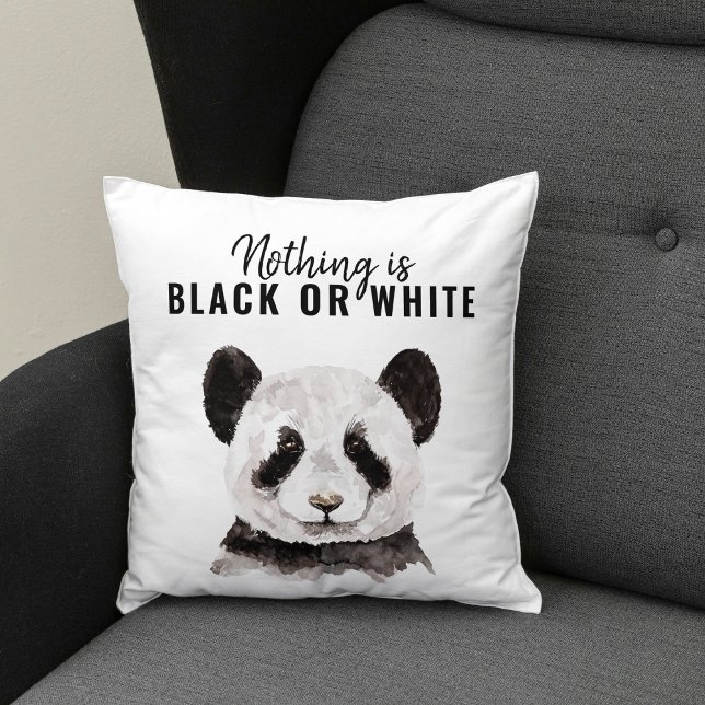 Modern Funny Panda Black And White With Quote Cushion (Creator Uploaded)