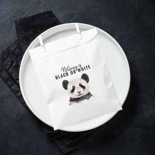 Modern Funny Panda Black And White With Quote Favour Bags