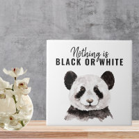 Modern Funny Panda Black And White With Quote
