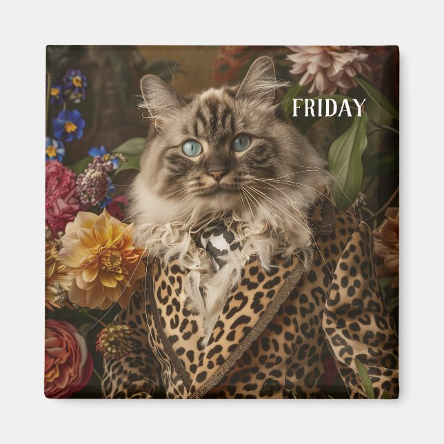 Modern Funny Pet Days Friday Magnet (Front)