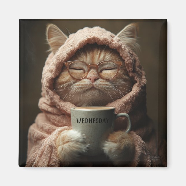 Modern Funny Pet Days Wednesday Magnet (Front)