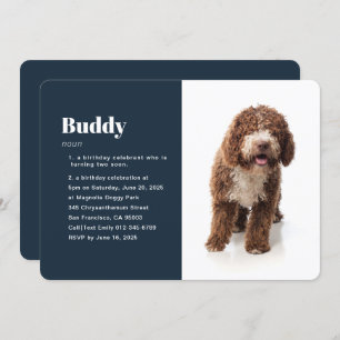 Modern Funny Pet Photo Birthday Invitation