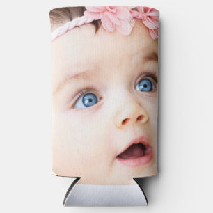 Modern funny photo custom birthday party favours seltzer can cooler