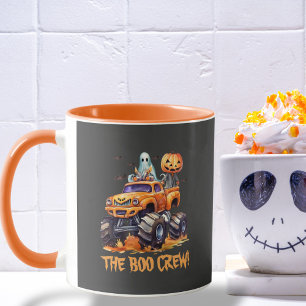 Modern Funny Pumpkin Cute Monster Truck Halloween Mug