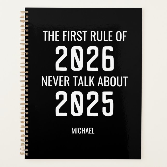 Modern Funny Quote Black 2026 Planner (Front)
