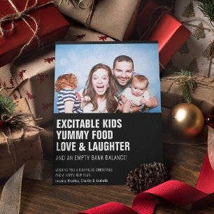 Modern Funny 'Quote' Family Photo Christmas Holiday Card