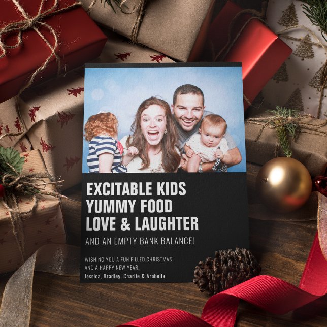 Modern Funny 'Quote' Family Photo Christmas Holiday Card (Creator Uploaded)