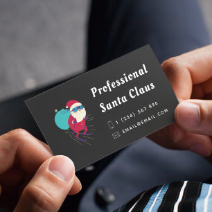 Modern Funny Santa Christmas Theme Unique Creative Business Card