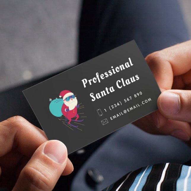 Modern Funny Santa Christmas Theme Unique Creative Business Card (Creator Uploaded)