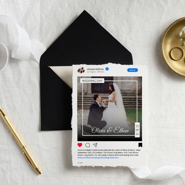 Modern Funny Social Media Wedding Invitation (Creator Uploaded)