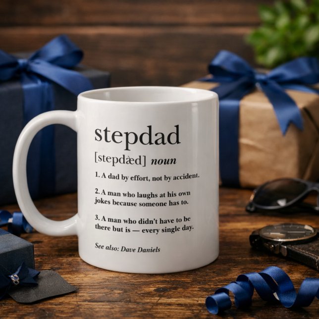 Modern Funny Stepdad Definition Father’s Day Gift Coffee Mug (Creator Uploaded)