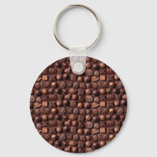 Modern Funny Sweet Brown Dessert for Chocoholic Key Ring