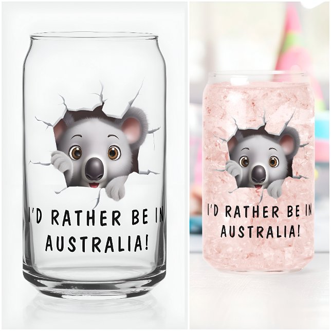 Modern Funny Unusual Custom Animal Koala Birthday  Can Glass (Creator Uploaded)