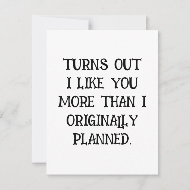 Modern Funny Valentine Day Love Card (Front)