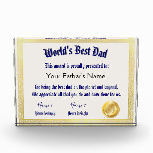 World's best dad sales award