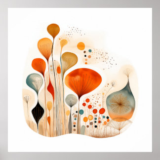 Modern fusion watercolor abstract poster