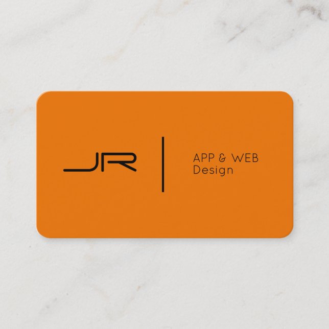 Modern future logo style orange black business card (Front)